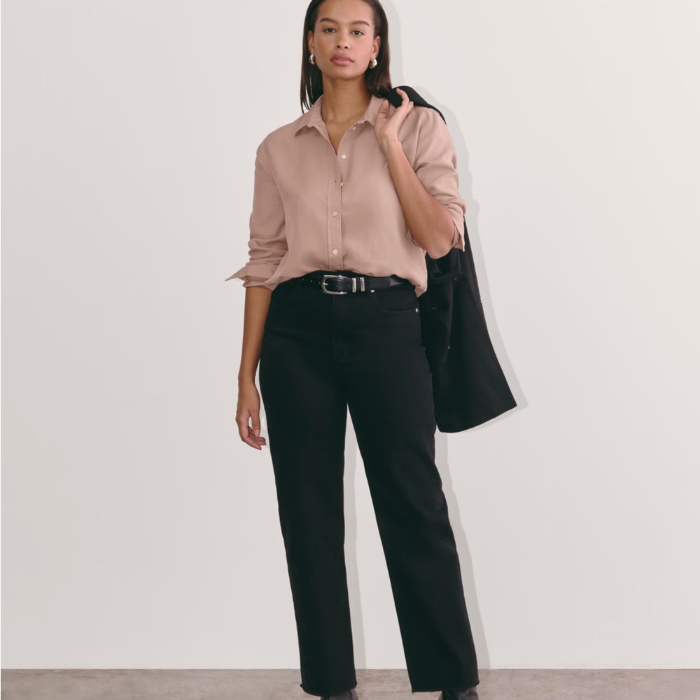 Everlane dusty rose silk top